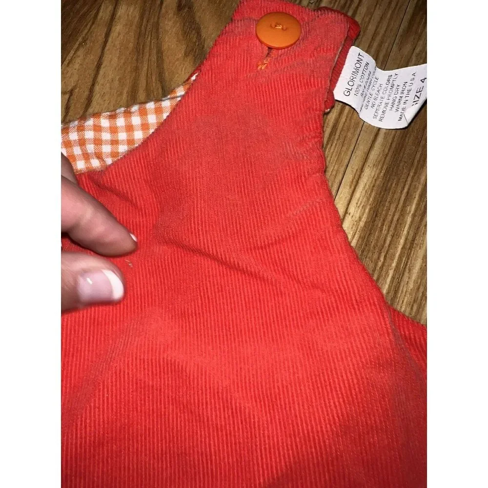 Vintage Glorimont Halloween Toddler Girls Corduroy‎  Dress Size 4 Black Cat